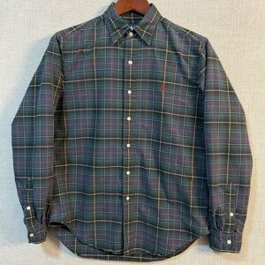Ralph Lauren Shirt Mens Medium Green Plaid Classic Fit Long Sleeve Pony Logo